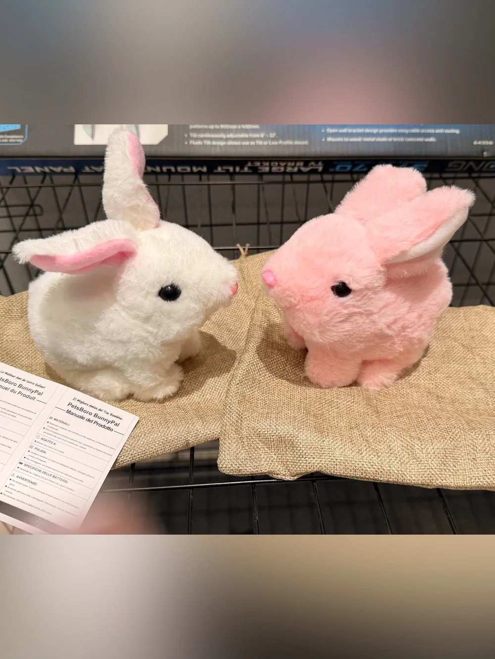 Plush Small Pet Bunny Toy - White or Pink